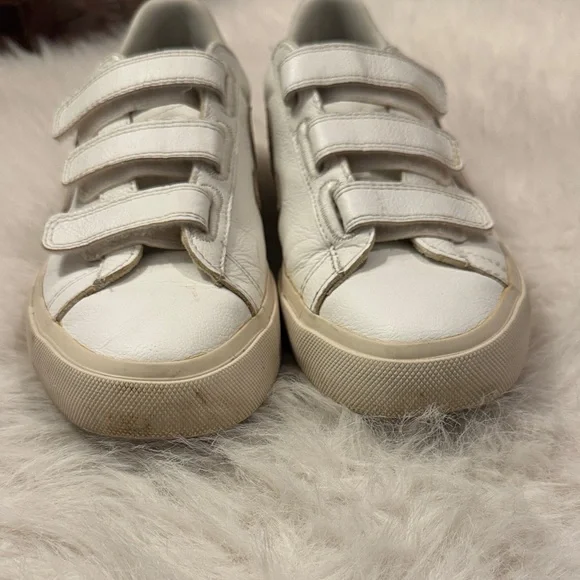 Veja Cream Velcro Leather/Suede Sneakers Size 8 pre-owned. - Picture 4 of 11